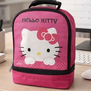 Hello Kitty Insulated Lunch Bag Pink Thermos Sanrio Kawaii Lunchbox | Kids Bento